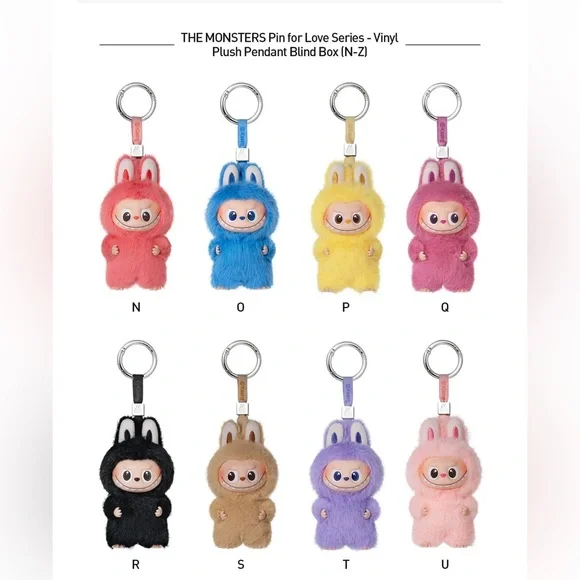 POP MART “R” Black Letter LABUBU THE MONSTERS Pin for Love Series Plush Pendant - Picture 13 of 17